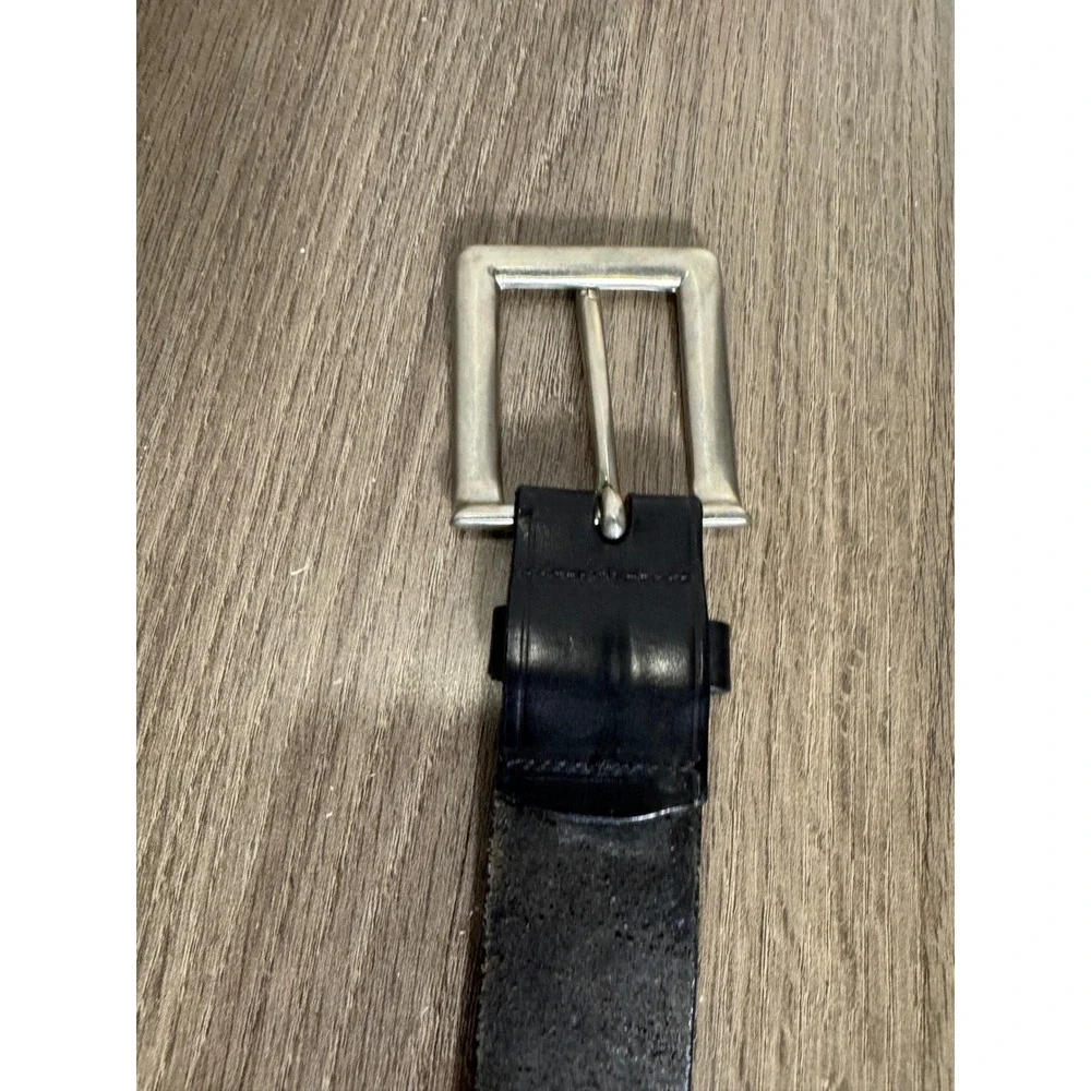 Gap Mens Black Genuine Leather Casual Dress‎ Belt Silver Buckle Size 34